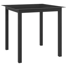   vidaXL fekete alumínium és üveg kerti asztal 80 x 80 x 74 cm