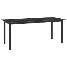   vidaXL fekete alumínium és üveg kerti asztal 190 x 90 x 74 cm