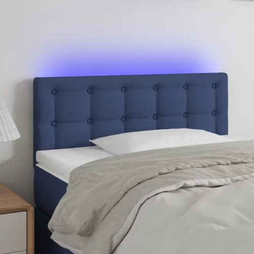 vidaXL kék szövet LED-es fejtámla 80 x 5 x 78/88 cm