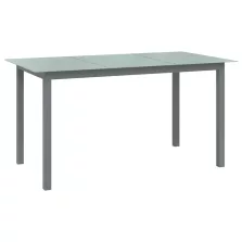   vidaXL világosszürke alumínium és üveg kerti asztal 150 x 90 x 74 cm