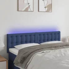 vidaXL kék szövet LED-es fejtámla 144x5x78/88 cm