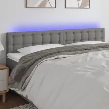   vidaXL sötétszürke szövet LED-es fejtámla 200x5x78/88 cm