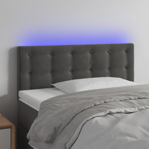 vidaXL sötétszürke bársony LED-es fejtámla 80 x 5 x 78/88 cm