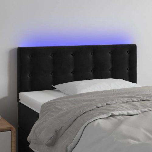 vidaXL fekete bársony LED-es fejtámla 80 x 5 x 78/88 cm