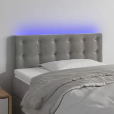   vidaXL világosszürke bársony LED-es fejtámla 90x5x78/88 cm