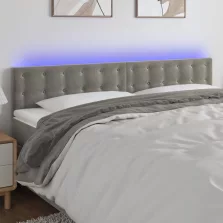   vidaXL világosszürke bársony LED-es fejtámla 180x5x78/88 cm