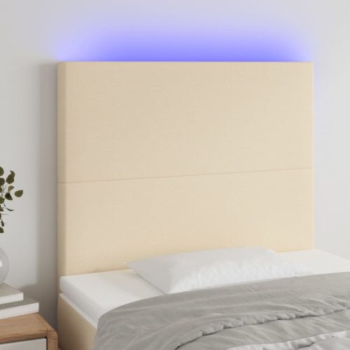 vidaXL krémszínű szövet LED-es fejtámla 80x5x118/128 cm