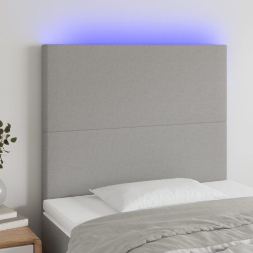 vidaXL világosszürke szövet LED-es fejtámla 100x5x118/128 cm