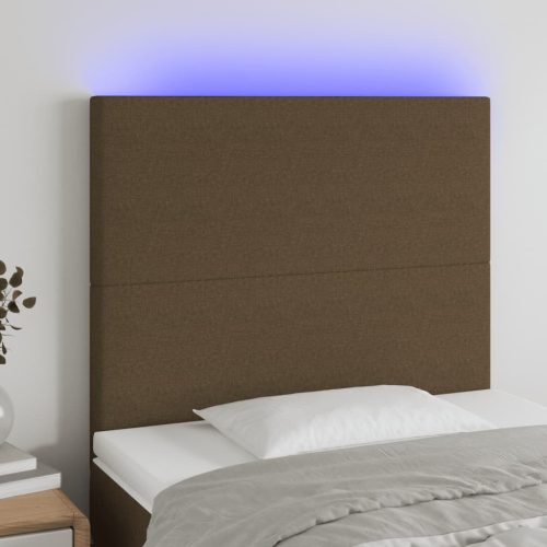 vidaXL sötétbarna szövet LED-es fejtámla 100x5x118/128 cm