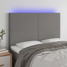   vidaXL sötétszürke szövet LED-es fejtámla 144x5x118/128 cm