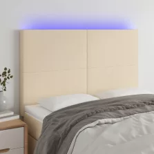   vidaXL krémszínű szövet LED-es fejtámla 144x5x118/128 cm