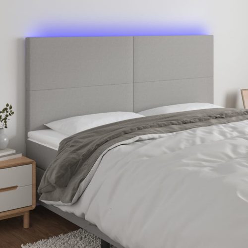 vidaXL világosszürke szövet LED-es fejtámla 160x5x118/128 cm