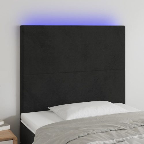 vidaXL fekete bársony LED-es fejtámla 90x5x118/128 cm