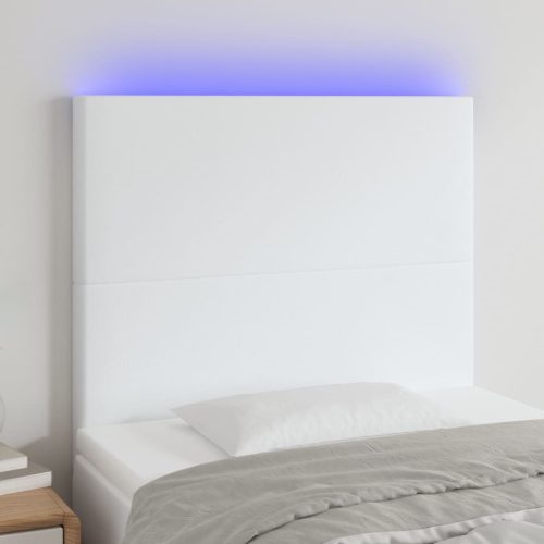 vidaXL fehér műbőr LED-es fejtámla 80x5x118/128 cm