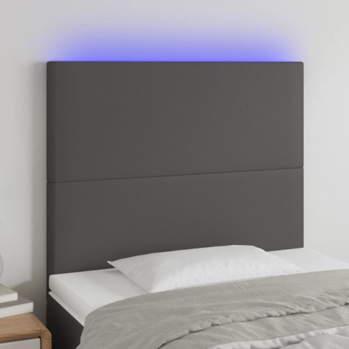 vidaXL szürke műbőr LED-es fejtámla 80x5x118/128 cm