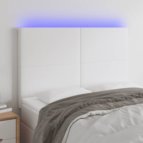 vidaXL fehér műbőr LED-es fejtámla 144x5x118/128 cm