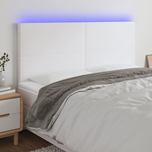 vidaXL fehér műbőr LED-es fejtámla 160x5x118/128 cm