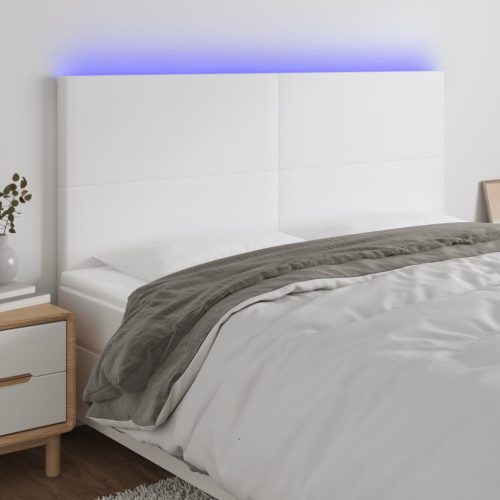 vidaXL fehér műbőr LED-es fejtámla 180x5x118/128 cm