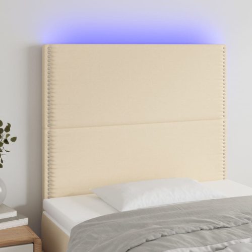 vidaXL krémszínű szövet LED-es fejtámla 80x5x118/128 cm