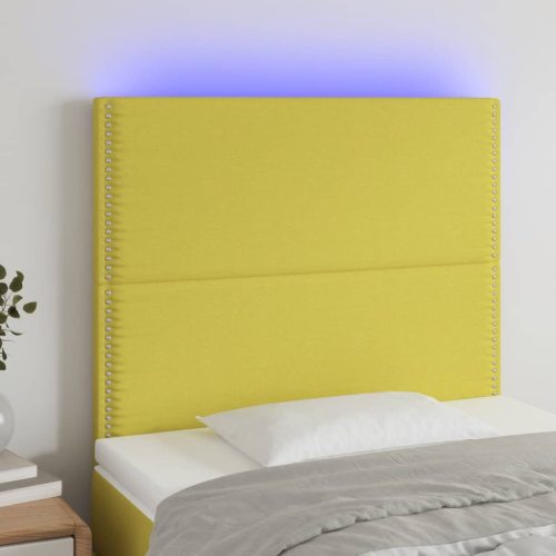 vidaXL zöld szövet LED-es fejtámla 80x5x118/128 cm