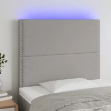   vidaXL világosszürke szövet LED-es fejtámla 100x5x118/128 cm