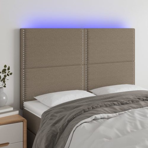 vidaXL tópszínű szövet LED-es fejtámla 144x5x118/128 cm