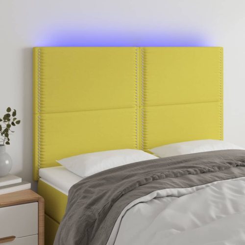 vidaXL zöld szövet LED-es fejtámla 144x5x118/128 cm