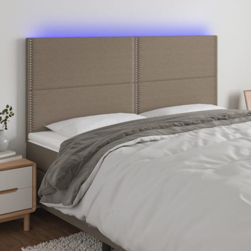 vidaXL tópszínű szövet LED-es fejtámla 180x5x118/128 cm