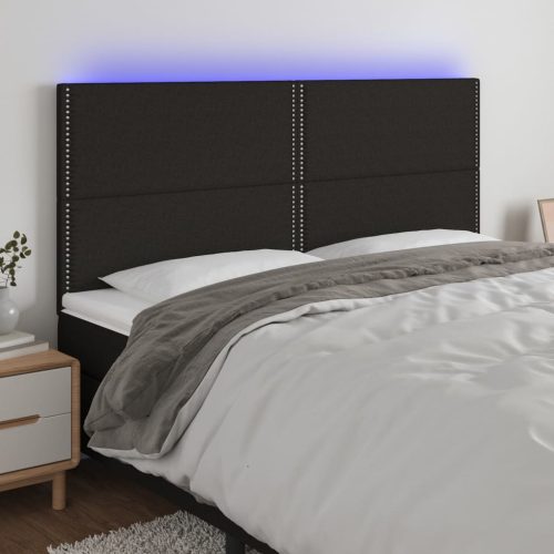 vidaXL fekete szövet LED-es fejtámla 200x5x118/128 cm