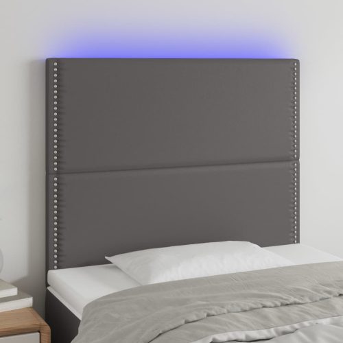 vidaXL szürke műbőr LED-es fejtámla 80x5x118/128 cm