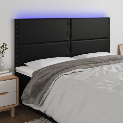 vidaXL fekete műbőr LED-es fejtámla 180x5x118/128 cm