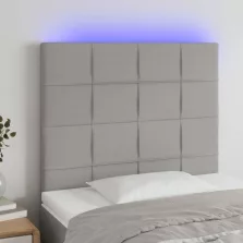   vidaXL világosszürke szövet LED-es fejtámla 90x5x118/128 cm