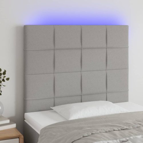 vidaXL világosszürke szövet LED-es fejtámla 100x5x118/128 cm