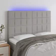   vidaXL világosszürke szövet LED-es fejtámla 144x5x118/128 cm
