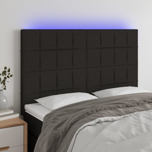 vidaXL fekete szövet LED-es fejtámla 144x5x118/128 cm