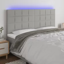   vidaXL világosszürke szövet LED-es fejtámla 180x5x118/128 cm