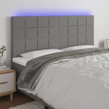   vidaXL sötétszürke szövet LED-es fejtámla 200x5x118/128 cm