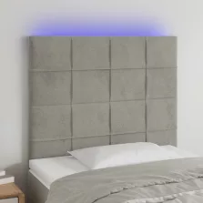   vidaXL világosszürke bársony LED-es fejtámla 100x5x118/128 cm