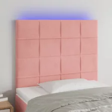   vidaXL rózsaszín bársony LED-es fejtámla 100x5x118/128 cm