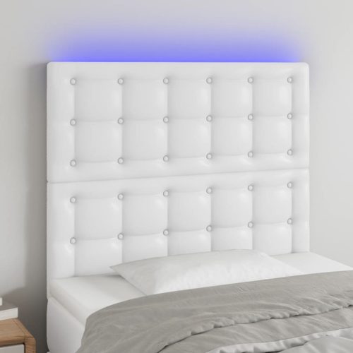 vidaXL fehér műbőr LED-es fejtámla 80x5x118/128 cm