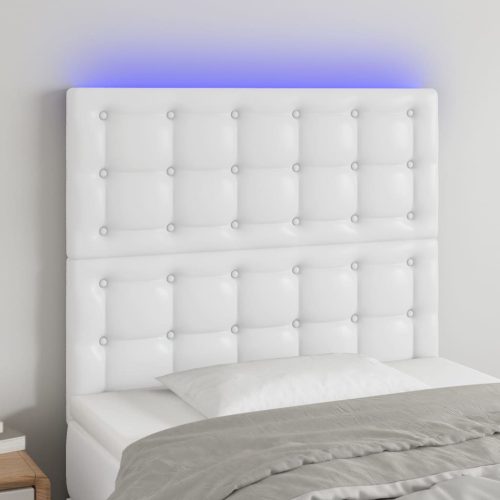 vidaXL fehér műbőr LED-es fejtámla 100x5x118/128 cm