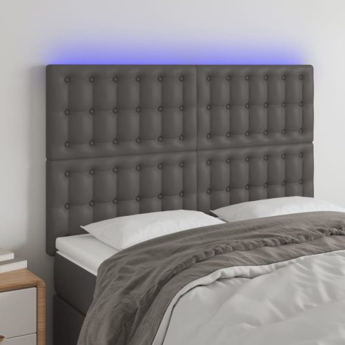 vidaXL szürke műbőr LED-es fejtámla 144x5x118/128 cm