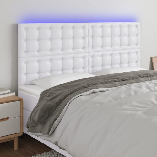 vidaXL fehér műbőr LED-es fejtámla 180x5x118/128 cm