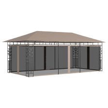   vidaXL tópszínű pavilon szúnyoghálóval 6 x 3 x 2,73 m 180 g/m²