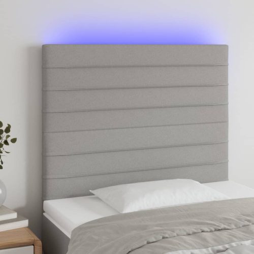 vidaXL világosszürke szövet LED-es fejtámla 80x5x118/128 cm