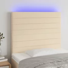 vidaXL krémszínű szövet LED-es fejtámla 90x5x118/128 cm