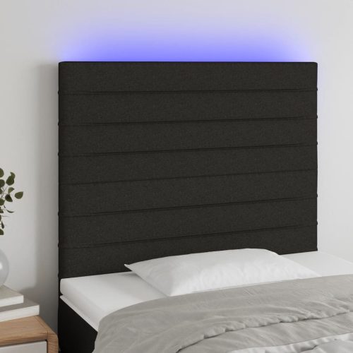 vidaXL fekete szövet LED-es fejtámla 100x5x118/128 cm