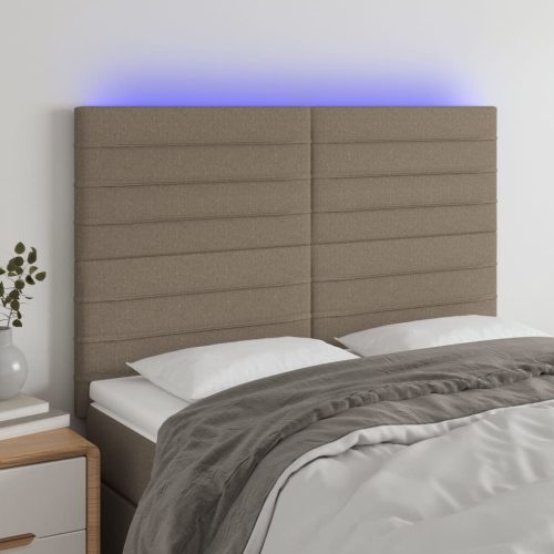 vidaXL tópszínű szövet LED-es fejtámla 144x5x118/128 cm