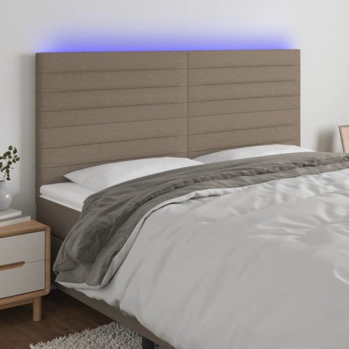 vidaXL tópszínű szövet LED-es fejtámla 180x5x118/128 cm