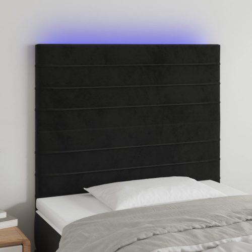 vidaXL fekete bársony LED-es fejtámla 100x5x118/128 cm